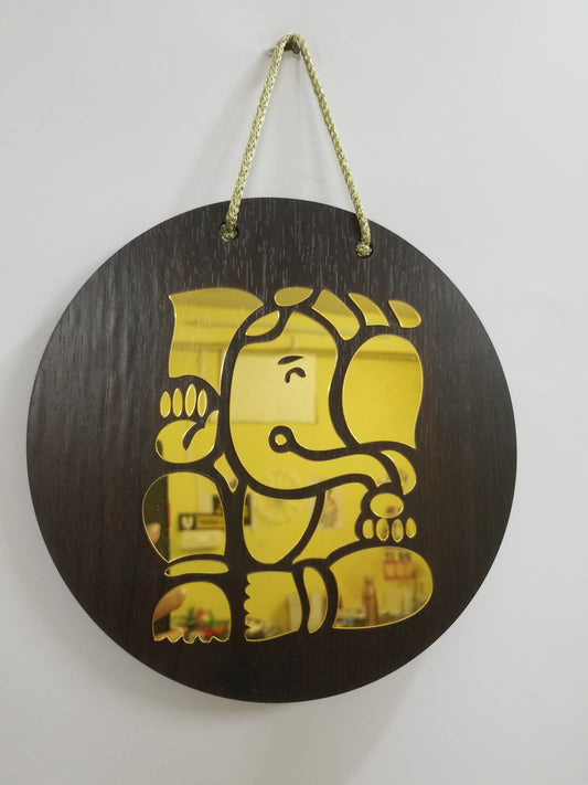 Golden Acrylic Ganesha Wall Hanging